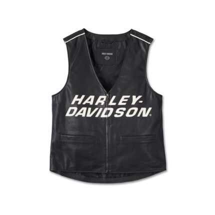 Harley‑Davidson Leather Men Vest Men’s Factory 97004‑24VM front view