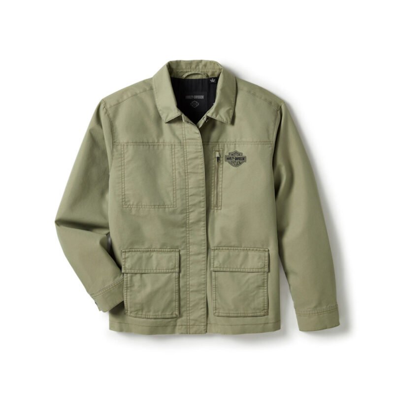 Women’s winter jacket in heritage twill utility style with multiple pockets and insulated lining