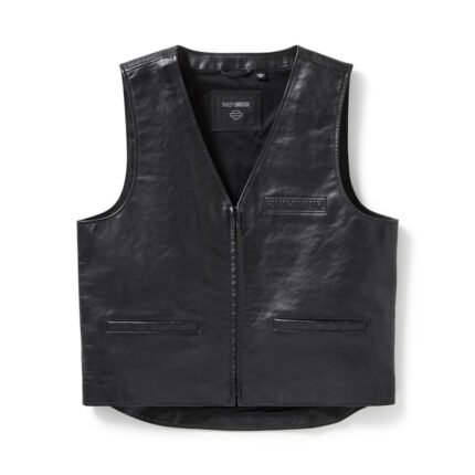 Leather Bar Vest by Harley-Davidson with Bar & Shield branding for men