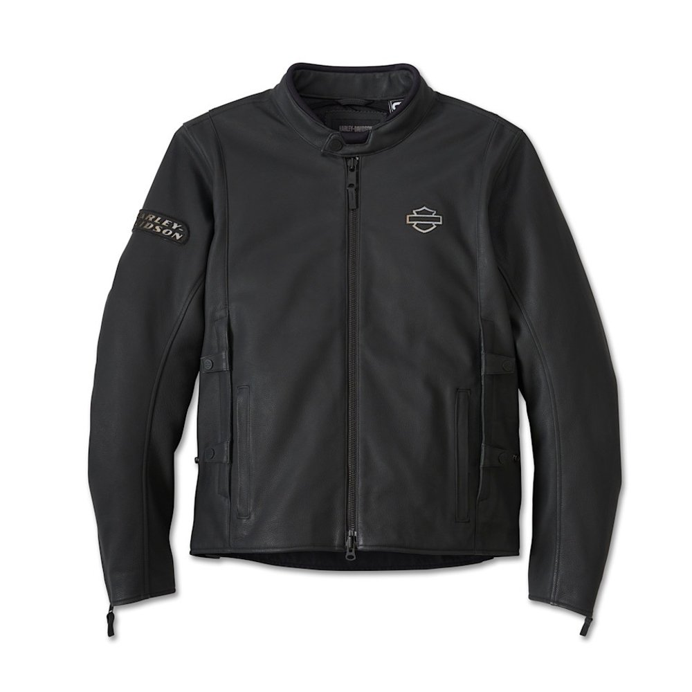 1_imresizer Leather Jacket for Men Harley-Davidson Black Beauty Front View