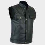 Best men leather vest Anarchy Motorbike Flick in genuine leather