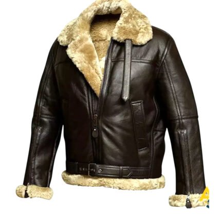 Leather bomber jacket featuring premium leather, ribbed cuffs, and a classic fit
