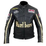 Biker leather jacket – Marlboro vintage rare racing motorcycle jacket in premium leather