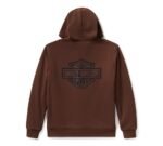Hoodie with Plaid Lining by Harley-Davidson® | Men’s Zip Hoodie Black/Brown - Image 3