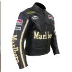 Marlboro Biker Leather Jacket Vintage Rare Racing Motorcycle Leather Jacket - Image 2