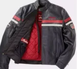 Mens Handmade Indian Motorcycle Genuine Cowhide Leather Freeway Biker Jacket - Image 3