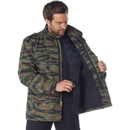 Rothco M‑65 Wild Jacket Tiger Stripe Camo – men’s tactical winter jacket with removable insulated liner