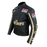 Marlboro Biker Leather Jacket Vintage Rare Racing Motorcycle Leather Jacket - Image 4