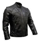 Café Racer Men Leather Jacket Black Brown Biker Genuine Sheep skin Leather - Image 5