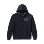 Hoodie with Plaid Lining by Harley-Davidson® | Men’s Zip Hoodie Black/Brown - Image 2