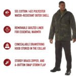 Camouflage Jacket Rothco M‑65 Tactical Military Field Jacket in Midnight Woodland Camo with removable insulated liner