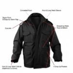 Field Jacket Rothco M-65 Black military-style jacket with removable liner