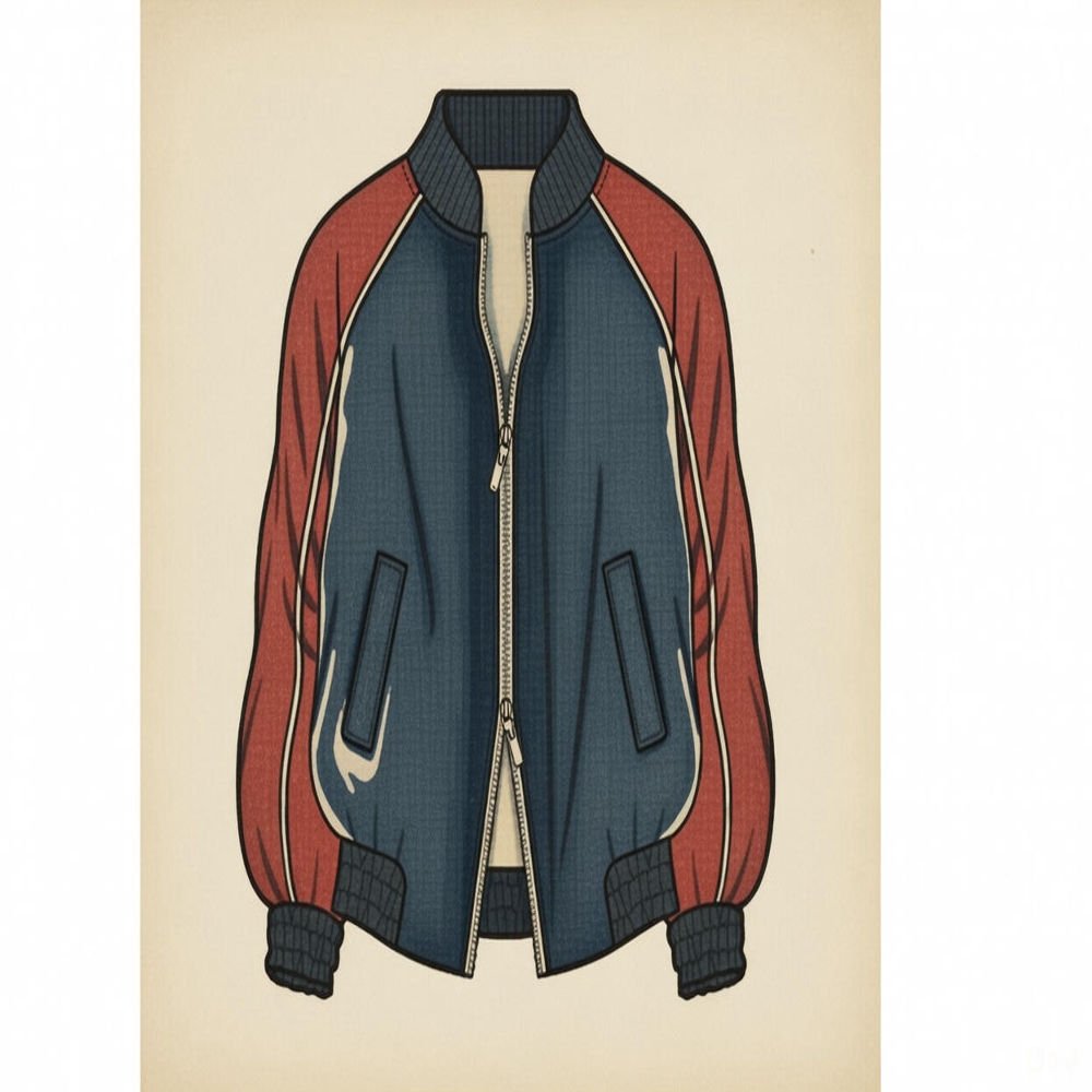 What is a bomber jacket showing a classic bomber jacket with ribbed cuffs and zip front