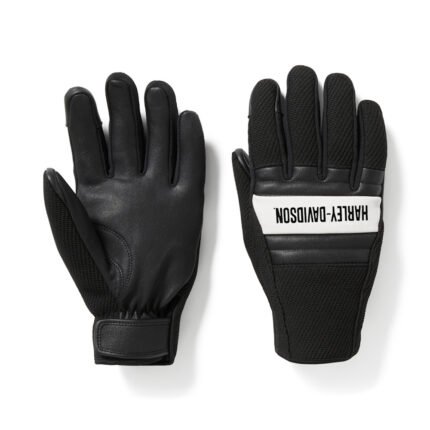 Riding Gloves Harley-Davidson Men’s Dyna Knit Leather Motorcycle Gloves 97185-25VM with D3O® Knuckle Protection and Touchscreen Fingertips