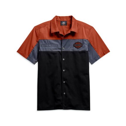 Men Shirt Copperblock 99080-20VM Harley-Davidson black biker short sleeve shirt