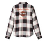Women Shirt Harley Davidson Classic Logo Plaid Style - Image 2