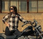 Women Shirt Harley Davidson Classic Logo Plaid Style - Image 3