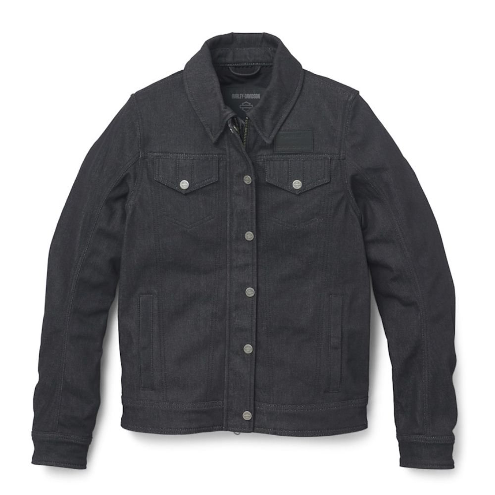 Women Denim Jacket Chisel Trucker Riding Jacket Women wearing denim jacket chisel trucker riding jacket with protective armor and biker style