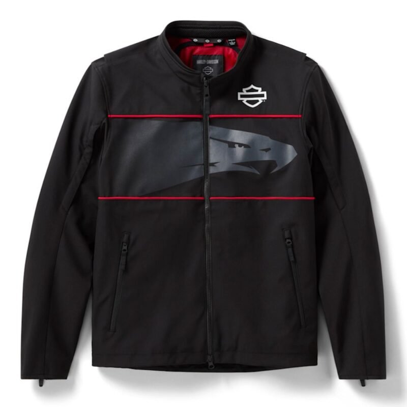 Soft Shell Riding Jacket Men’s Screamin’ Eagle 97103-26VM wind-resistant motorcycle jacket for touring and daily riding protection