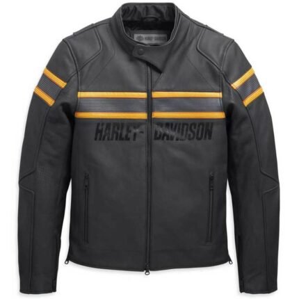Harley-Davidson Men’s Sidari Leather Jacket black premium leather motorcycle jacket durable biker riding gear