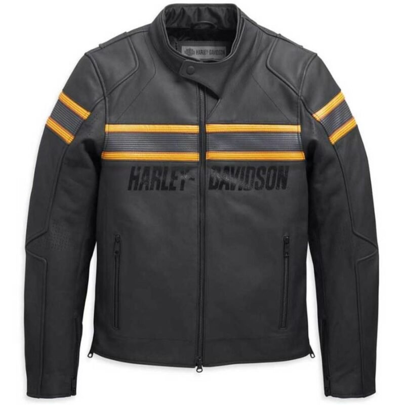 Harley-Davidson Men’s Sidari Leather Jacket black premium leather motorcycle jacket durable biker riding gear