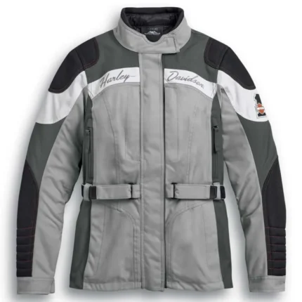 Waterproof Riding Jacket Harley-Davidson Women’s Vanocker Gray 98134-20VW durable all-weather motorcycle riding gear for women