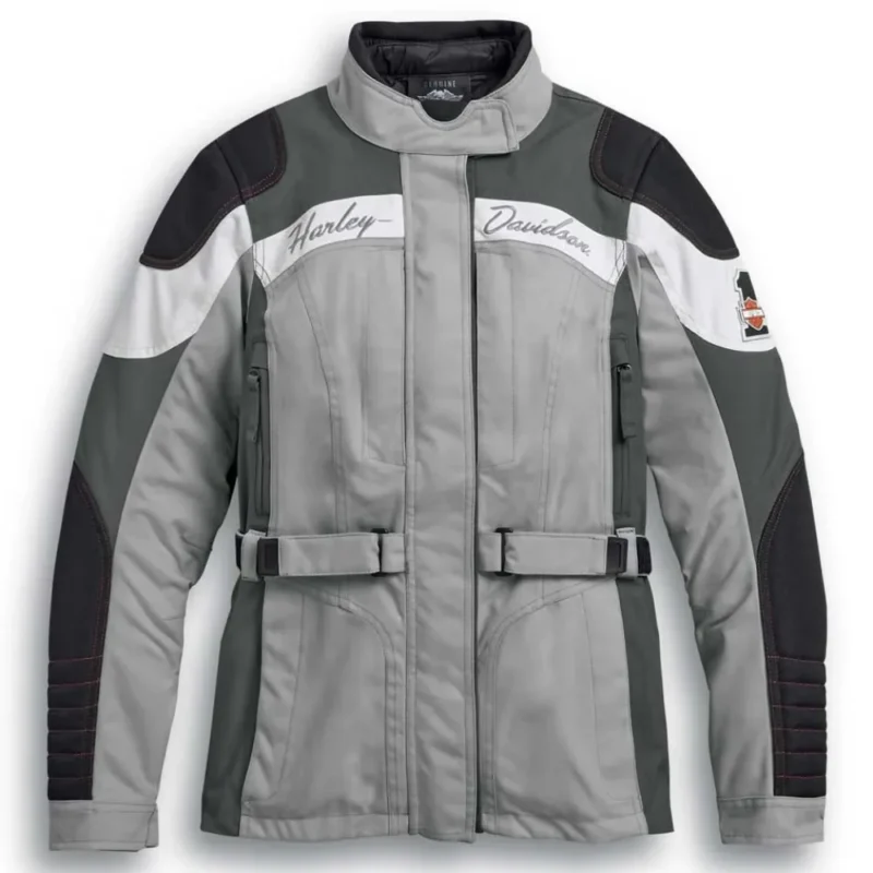 Waterproof Riding Jacket Harley-Davidson Women’s Vanocker Gray 98134-20VW durable all-weather motorcycle riding gear for women