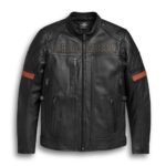 Waterproof Leather Jacket Harley-Davidson Vanocker H-D Triple Vent System 98000-20VM men black riding jacket