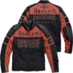 Harley-Davidson Men’s Gastone Colorblocked Riding Jacket black motorcycle jacket with contrast panels durable riding gear